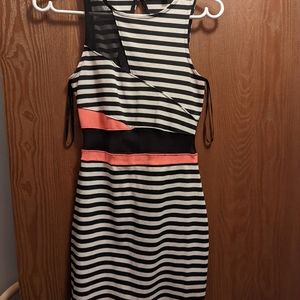 Material girl mini dress with mesh detail